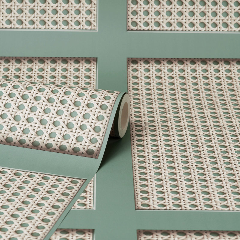 Cane Panel Wallpaper, Sage
