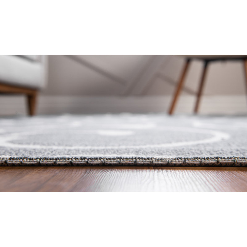 Omro Cotton Damask Indoor Rug, Rectangle 7'5" x 10'