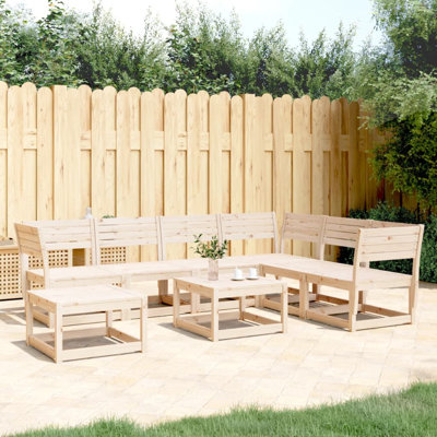 Vidaxl 7 Piece Garden Lounge Set Solid Wood Douglas