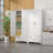 White Kitchen Pantry Cabinet with Drawer, 75" Tall Pantry Cabinets for Kitchen Storage, Metal Storage Cabinets with Doors and Shelves, Freestanding Cupboards for Dining Room-1658253513