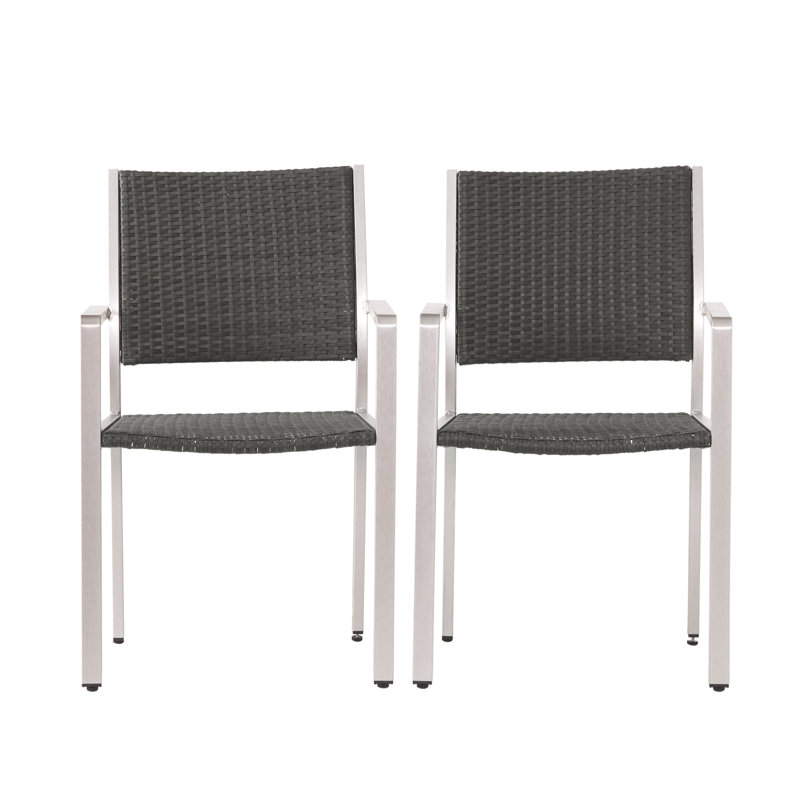 Chaises d'extérieur grises avec structure en aluminium (2) -, météo, moderne pour le jardin et la terrasse Cape Coral - aluminium, bord de piscine