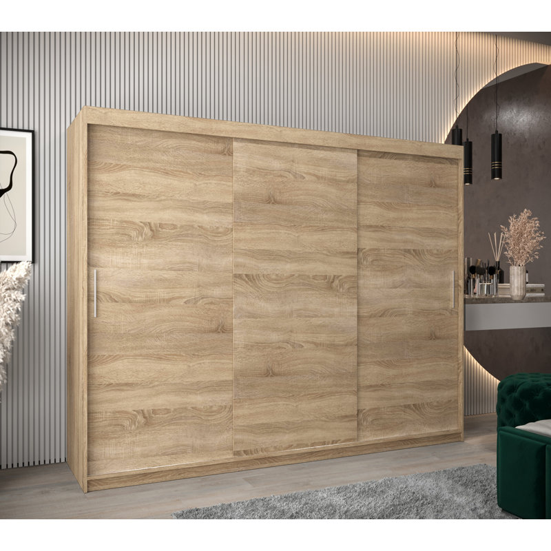 Brijae 3 Door Manufactured Wood Wardrobe, Sonoma Oak