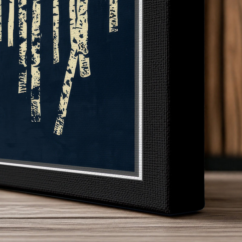 Quiet Birch Forest Scandinavian - Wrapped Canvas, 18x12 - 45.7 x 30.5 cm, Black Border