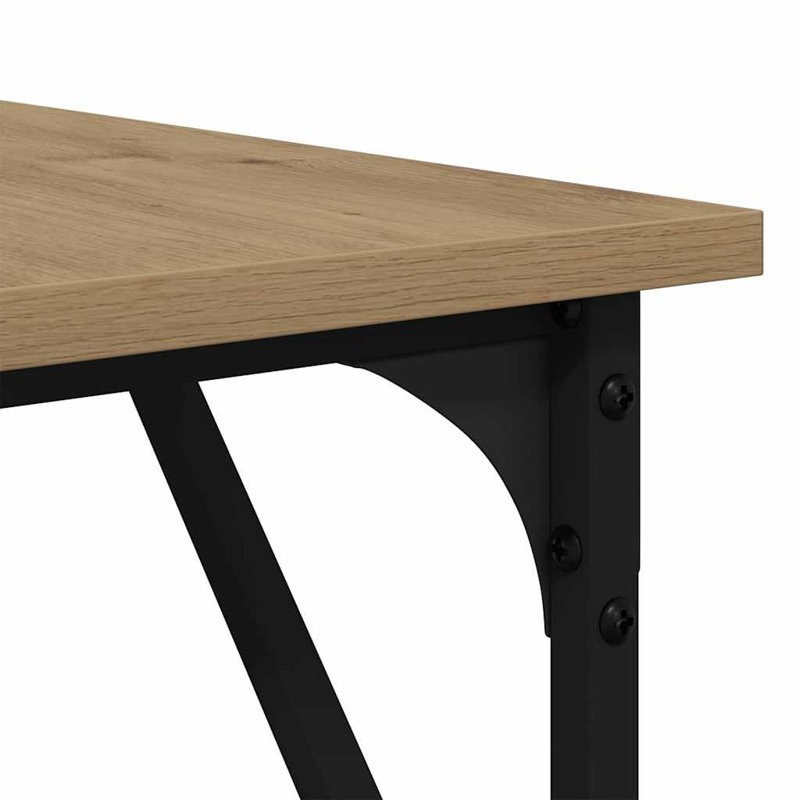 L-Shaped Metal Base Computer Desk, 75cm. H x 149cm. W x 149cm. D, Artisan Oak