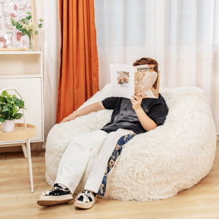 Fauteuil à billes classique en fausse fourrure