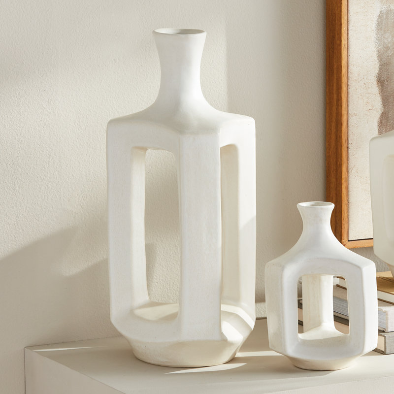 Sonya Handmade Clay Table Vase, 16.5" H x 7.5" W x 6.5" D