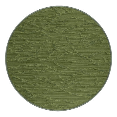 Machine Washable Solid Green Area Rug