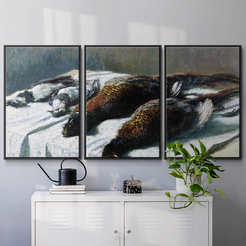 Monet - Toile encadrée multi-pièces_570MONETC, H 36 po x l 75 po x P 2 po, Cadre noir