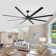 96 Inch Industrial Dc Motor Ceiling Fan, Large Ceiling Fan With 8 Reversible Blades,  5-Speed Remote Control, Home Or Commercial Ceiling Fans For Porch/Garage/Shop, Black