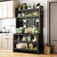 Étagère de rangement en métal gris - poids de 56,88 lb, capacité de charge de 250 kg, roues pivotantes à 360 °, armoire double ouverte pour une économie d'espace dans la cuisine de 17,32 po Largeur, profondeur 3,91, charge, rangement de la porte