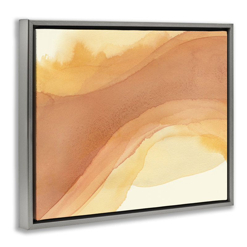"Splashed Orange Motion", art mural encadré par Grace Popp, H 17 po x l 21 po, Cadre flottant gris lustré