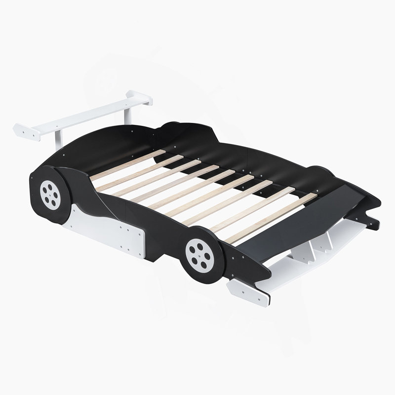Lit plateforme avec roulettes Race, Noir, noir, noir, noir