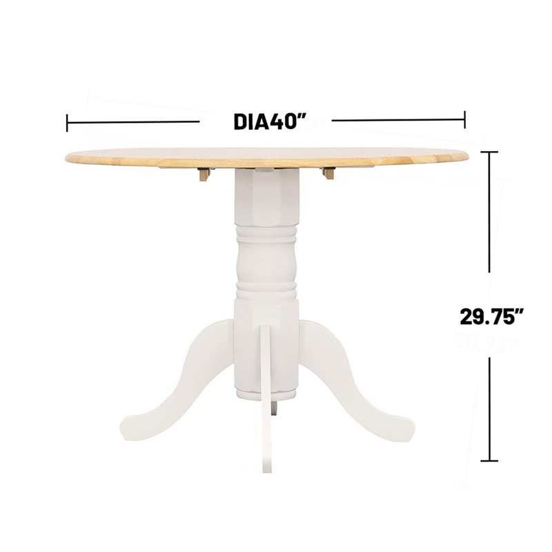 Round 40-Inch Drop Leaf Extension Dining Table