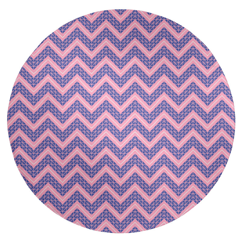 Chenille Chevron Indoor Rug, Round 5'