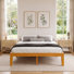 Ensemble de chambre à coucher 3 pièces en bois minimaliste, base de lit plateforme en bois avec 2 tiroirs de rangement