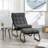 Patio Outdoor Lounge Chair with Ottoman, Comfy Sling Recliner Chair with Puffy Cushion and Foot Stool, Ideal for Living Room, Bedroom, Reading Room-1907877086