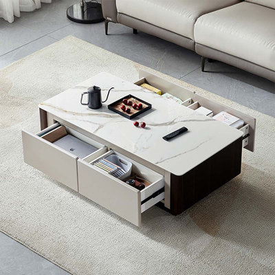 Table basse rectangulaire en bois manufacturé