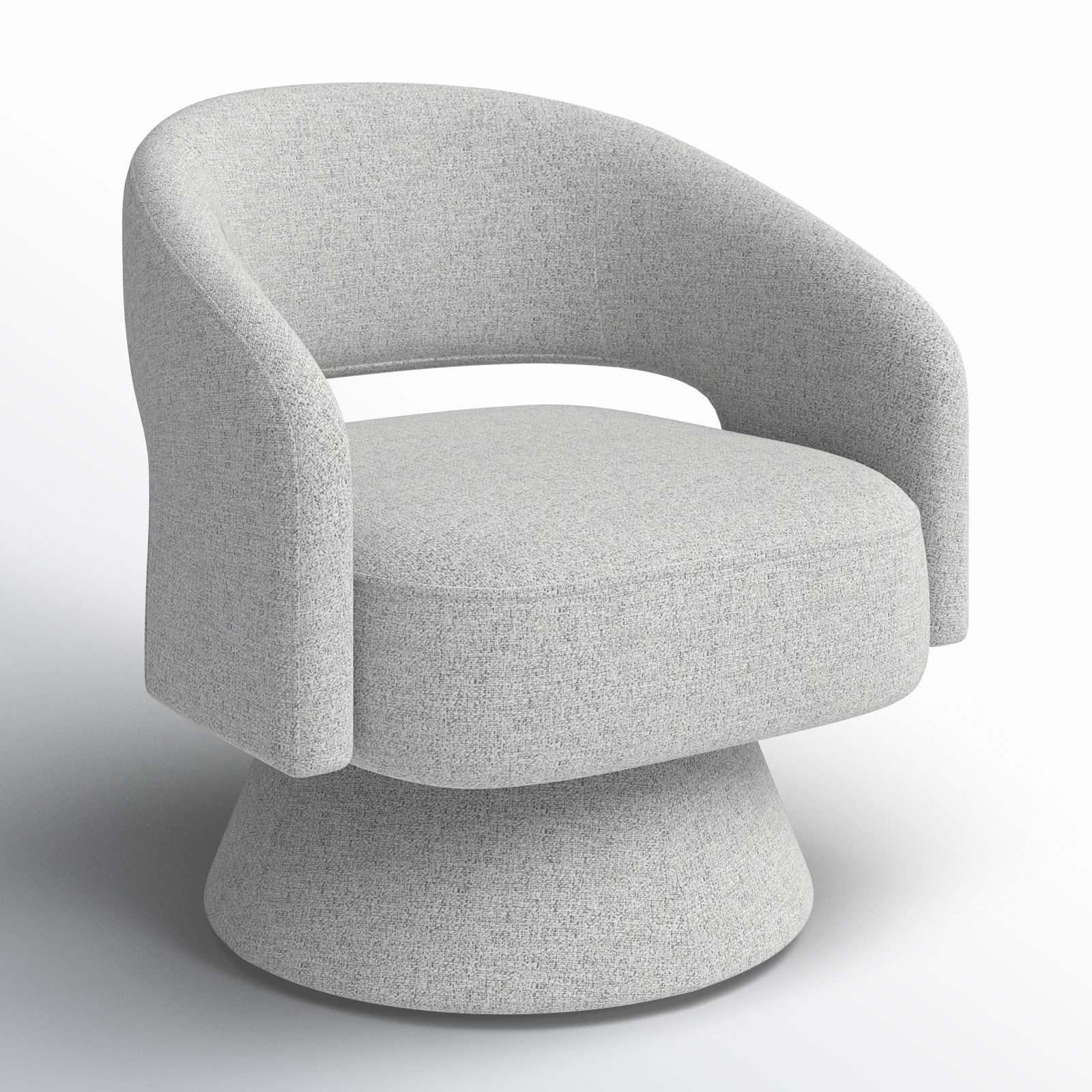 Wade Logan® Bhupendra Swivel Barrel Chair, White (Multi-colored)