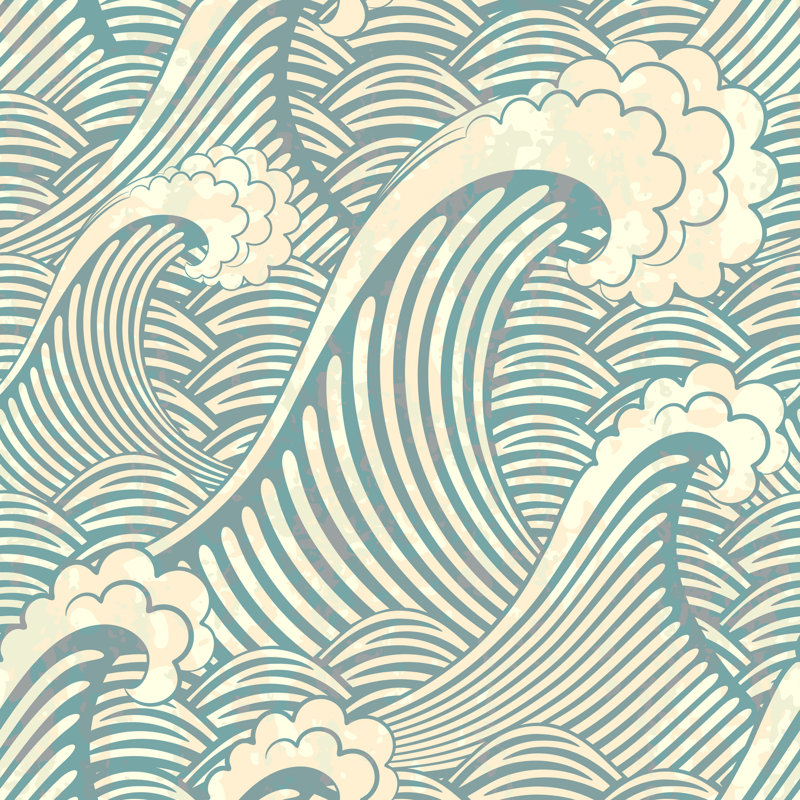 Rouleau de papier peint adhésif Waves, clair, L 16,67 po x l 25 po