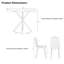 Ensemble de table carrée brun pour 4 personnes avec chaises sans accoudoirs-1647173745