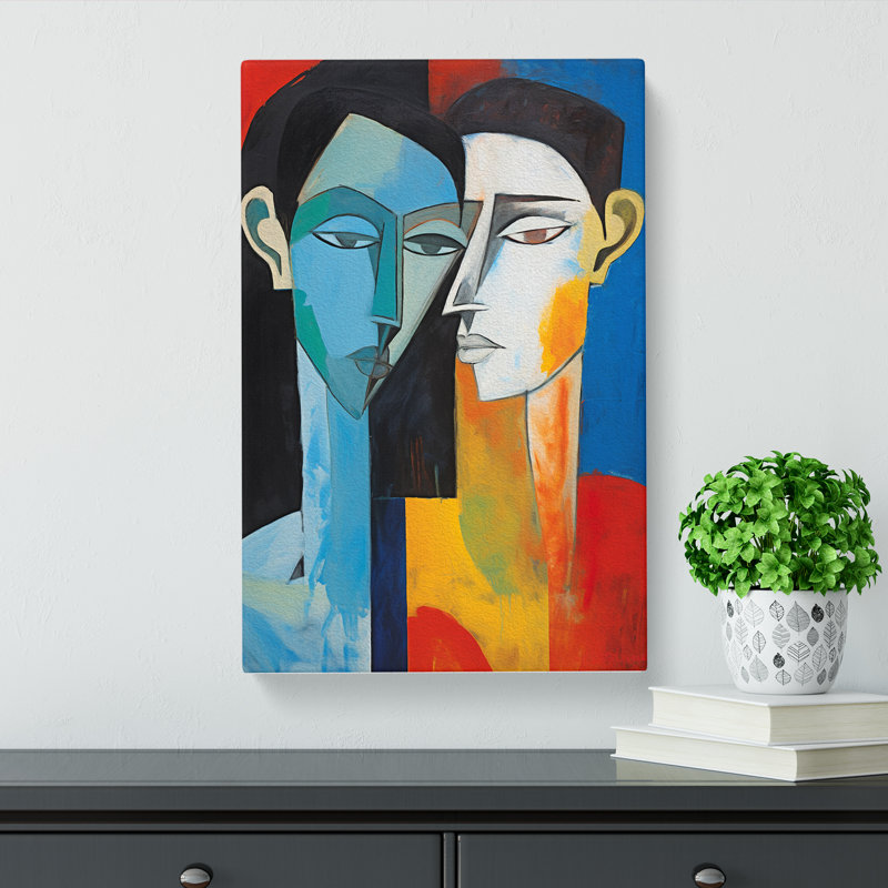 Two Men In Love Expressionism No.2 - Wrapped Canvas, 60cm H x 40cm W x 3cm D