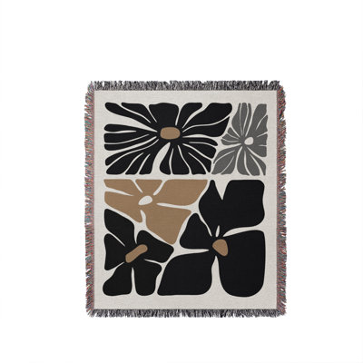 Roni Floral Cotton Throw Blanket