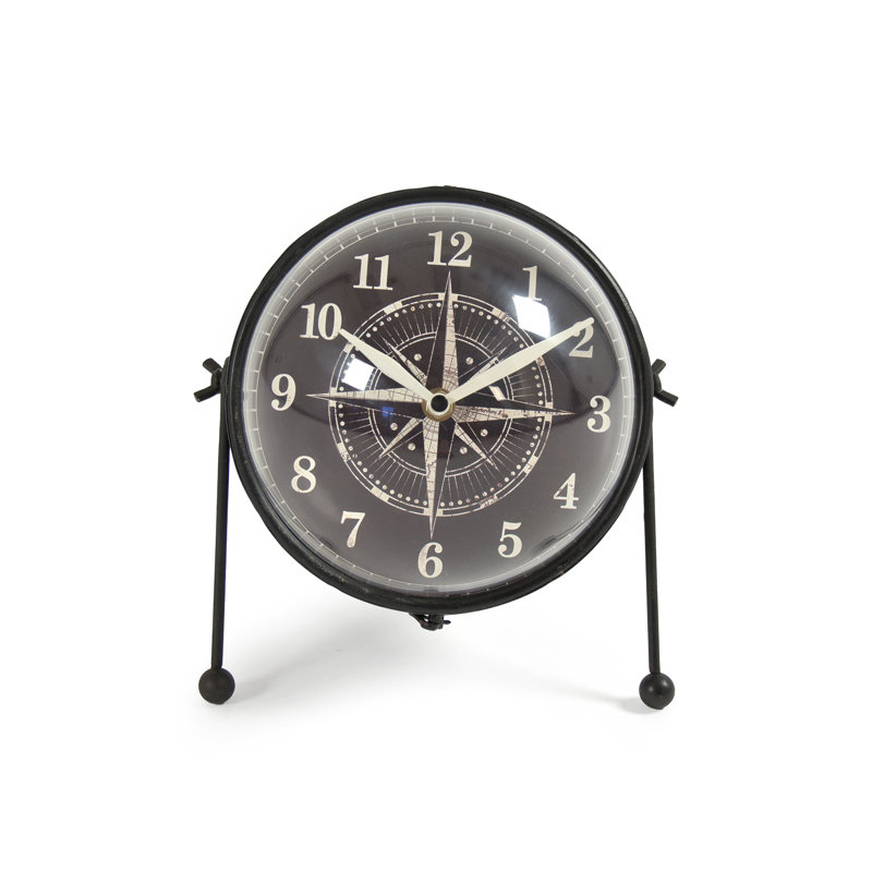 Horloge de table ronde en fer