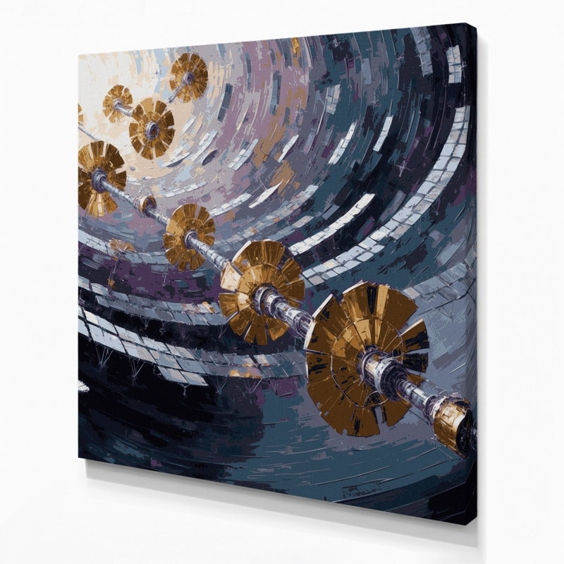 Art mural sur toile gris Sci Fi, H 12 po x l 12 po