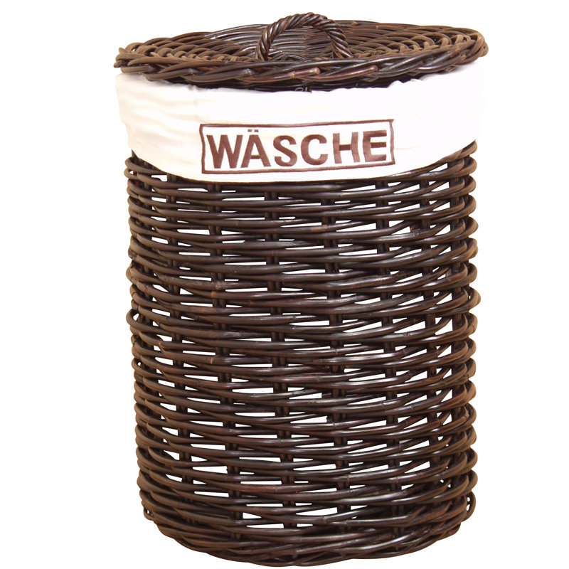 Laundry Bin with Handles, Stained Dark Brown
