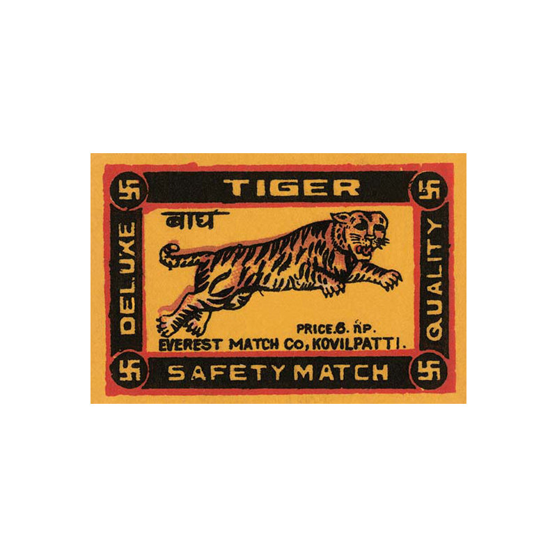 « tiger safety match », affiche rétro