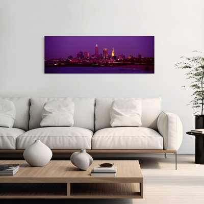 Buildings Lit Up At Night, Cleveland, Ohio, Usa Abstract Contemporary Architecture City Wall Art