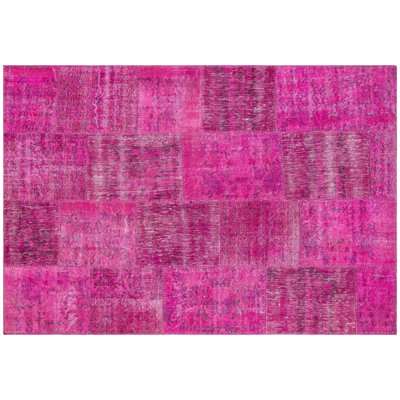 Modern Kabishayan Handmade Fuschia Area Rug
