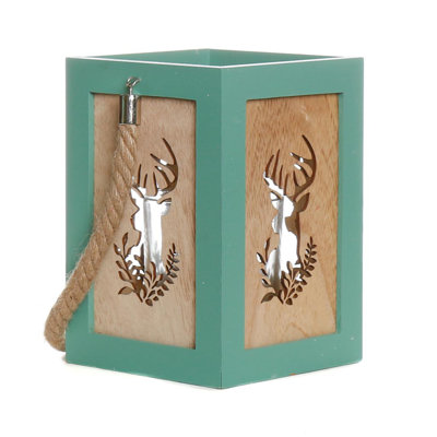 Wood Tabletop Lantern