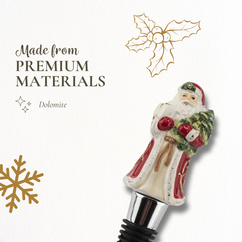 Spode Christmas Tree Santa Bottle Stopper - Vacuum Seal & Dolomite