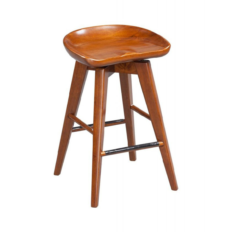 Oz Swivel Solid Wood Counter Stool