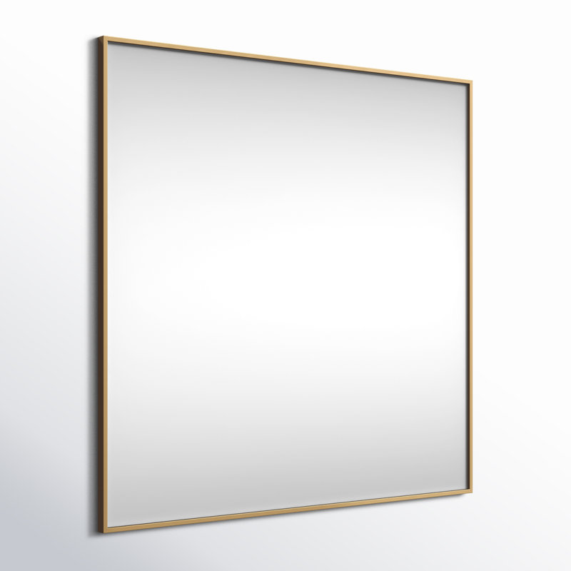 Valparaiso Metal Square Wall Mirror, 42"  x 42" , Brass