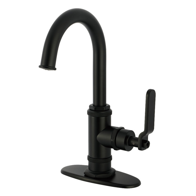 Robinet de bar à poignée simple 1 trou Kingston Brass Whitaker, Noir mat