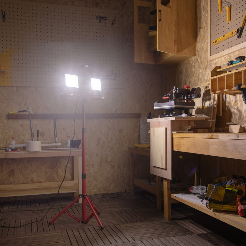 LED Work Light with Stand,  Lumen Dual-head LED Work, 10000 Lumen