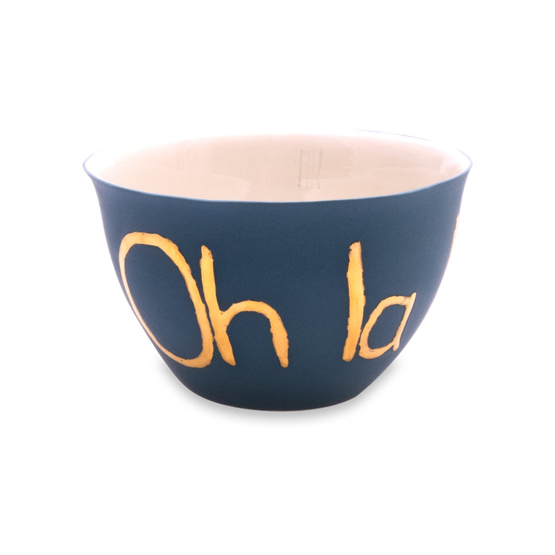 Handmade Cup, Navy/Gold