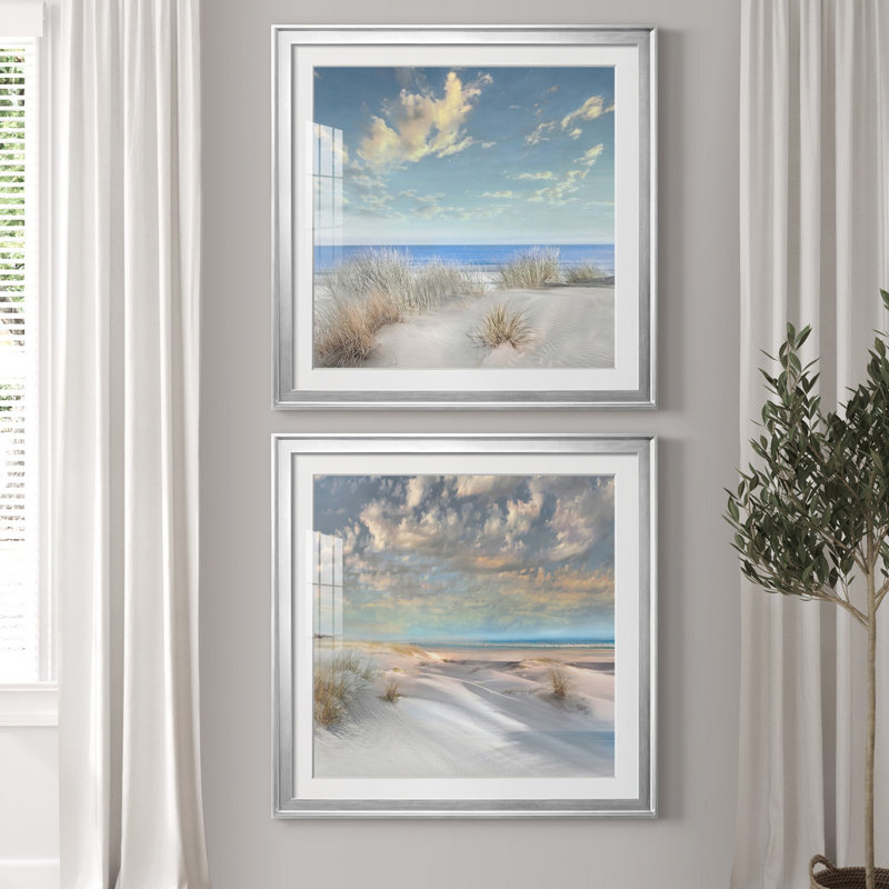 «Smooth Sands I», ensemble de 2 reproductions de photos, H 26,5 po x l 53 po x P 1,5 po, Silver