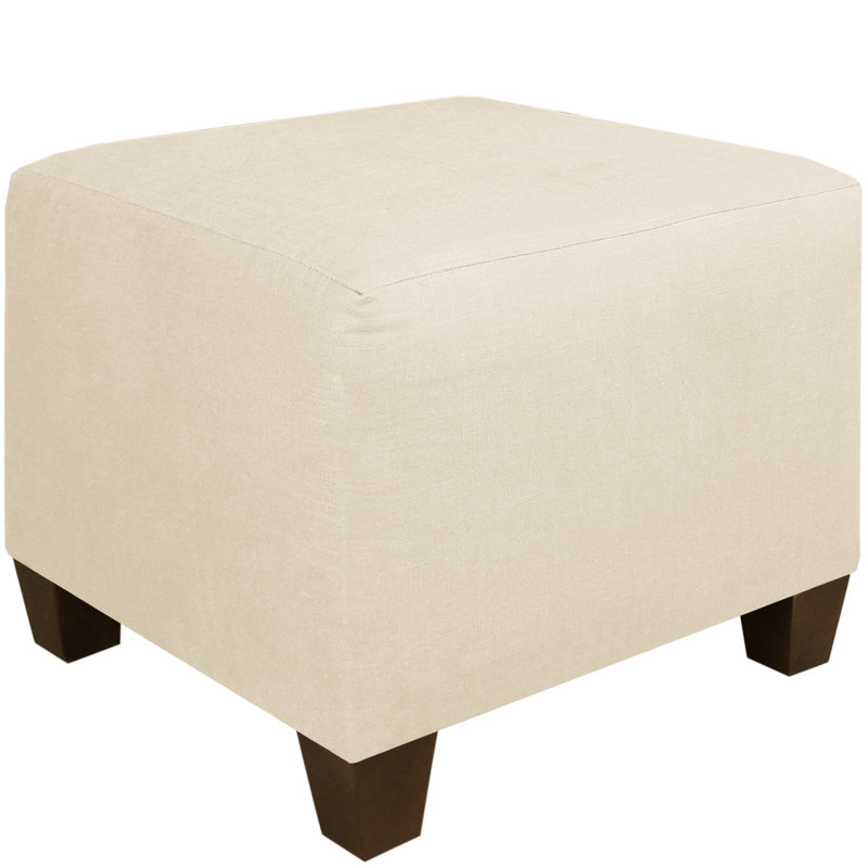 Connie Upholstered Ottoman, Classic Talc Linen