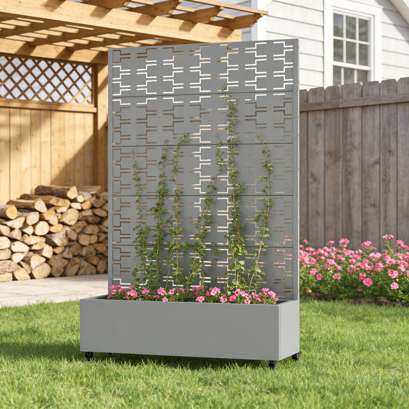 Lit de jardin surélevé rectangulaire, H 73 po x l 47 po x P 16 po, Gris