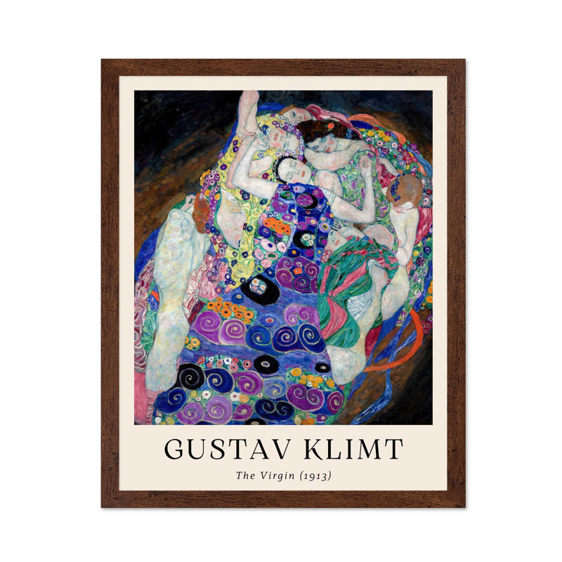 Gustav Klimt - La Vierge, 12"H x 16"W, Poster, Brown Framed