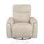 Fauteuil inclinable et pivotant en cuir de qualité supérieure taupe pour un confort de salon luxueux-1307944894