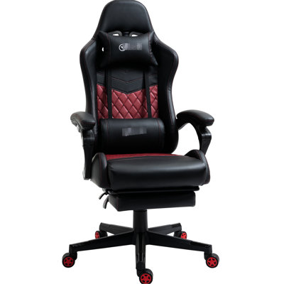 Fauteuil de jeu en cuir noir Pu