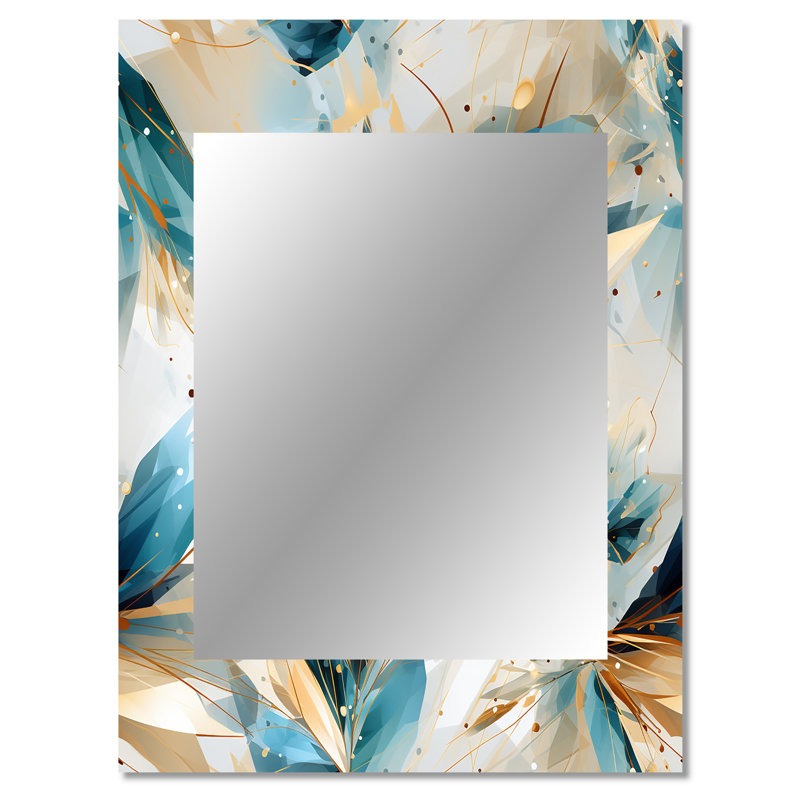 Glamour extra clair de cristal bleu sarcelle et blanc Kederick, 40 po x 30 po
