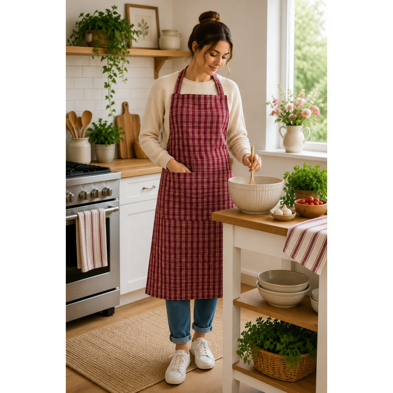 Paprika-Check Pattern Apron