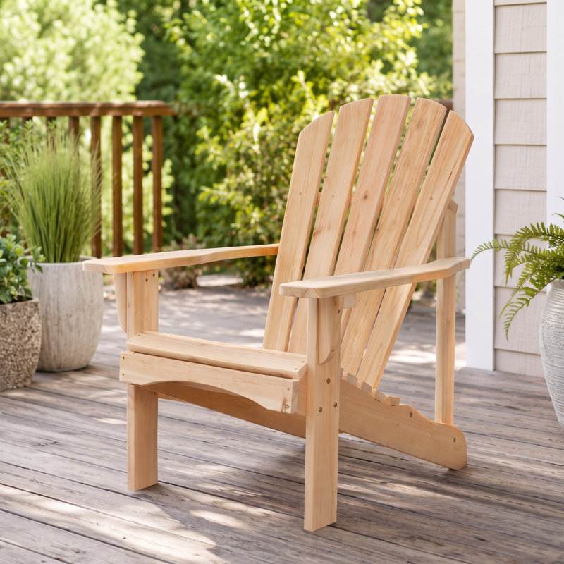 Chaise Adirondack en bois Brently, Naturel