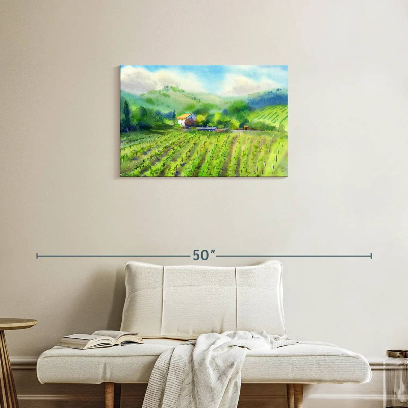 Paysage viticole, H 20 po x l 30 po