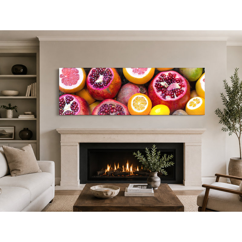 «Tropical Fruit Abundance», art mural sur toile panoramique, 36" W x 12" H